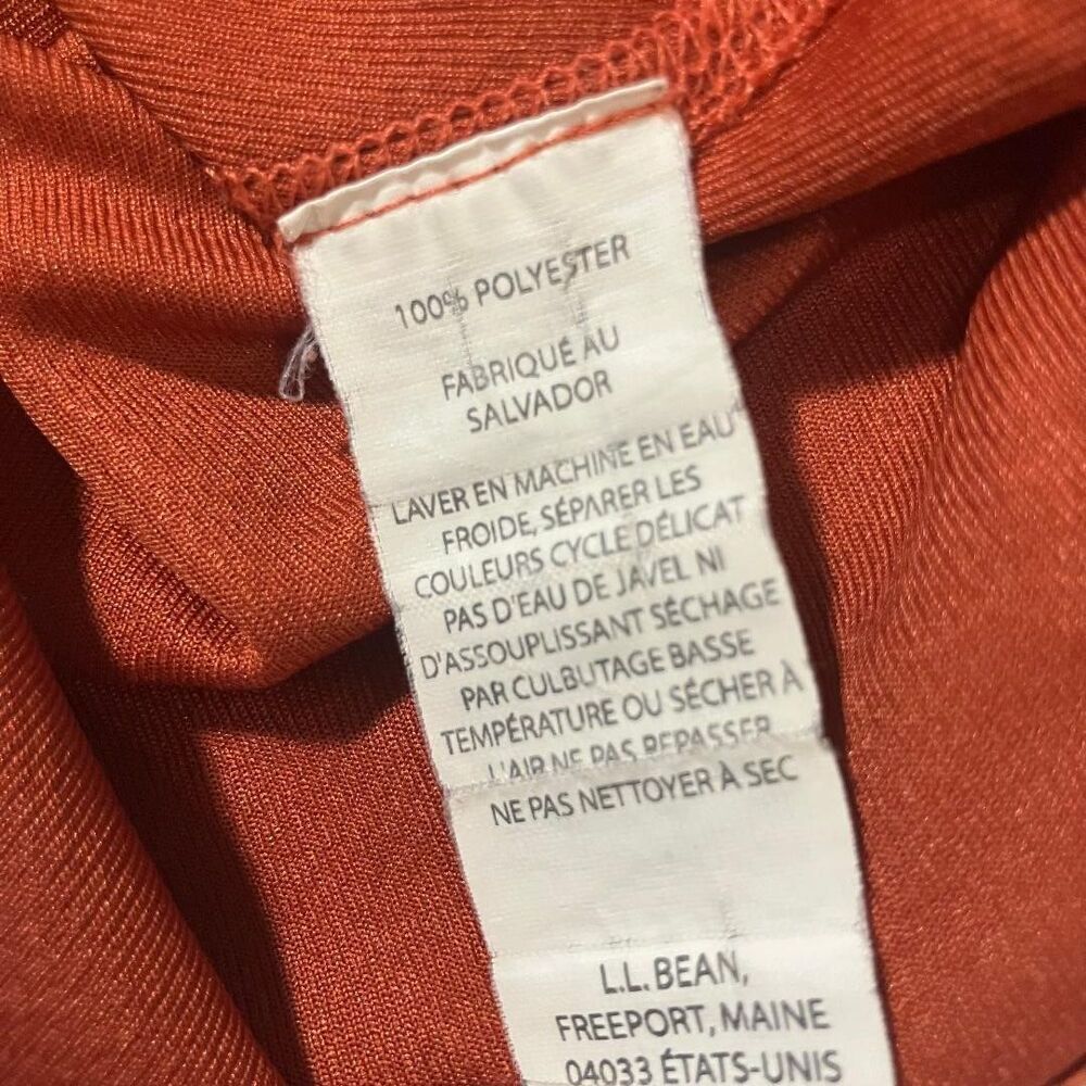 L.L. Bean Men's Large Quarter Zip Pullover Burnt Orange Chest Zip Pocket - Picture 4 of 6